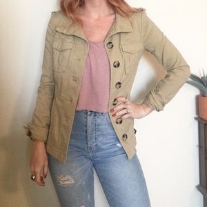 H&M tan utility/trench jacket size 6